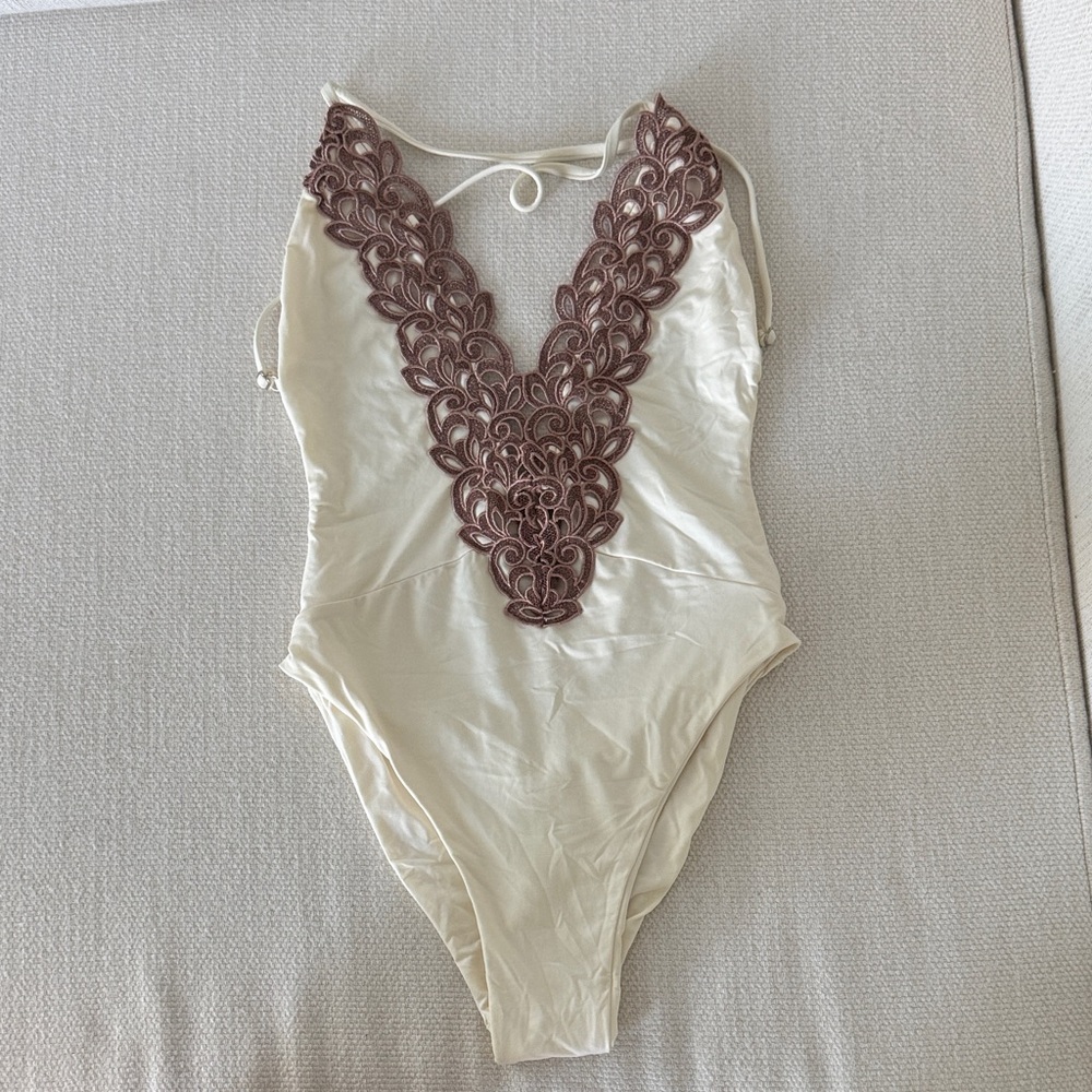 Blue Life Cream Swimsuit